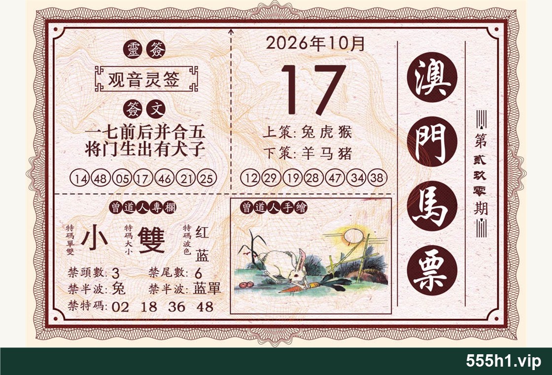彩色图纸 · 澳门马票示意配图，标注 555h1.vip